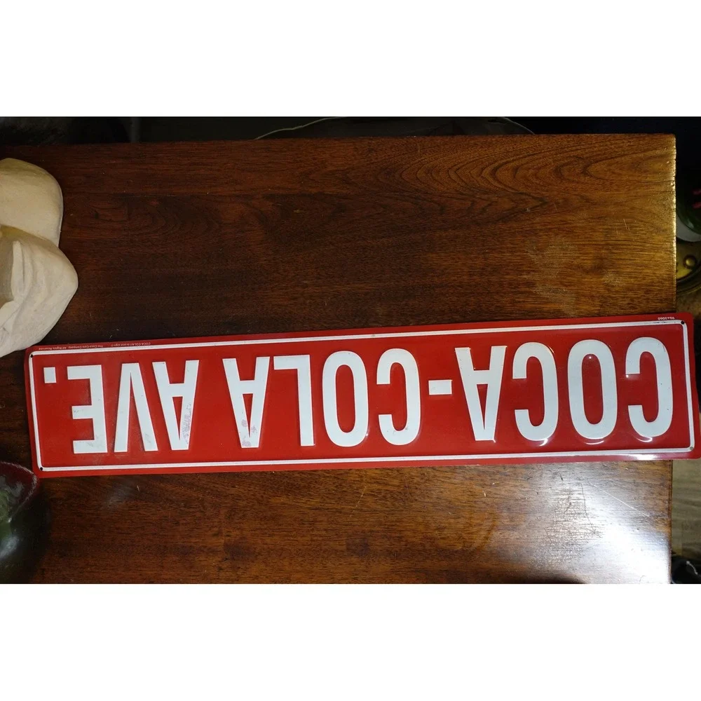 Coca-Cola Avenue‎ Street Sign Metal Embossed Advertising Decor 24X4 in